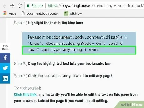 Появете се за редактиране на текст на всеки уебсайт Стъпка 3