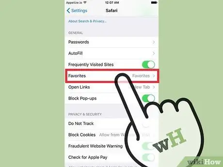 Ubah Keutamaan Umum anda pada Safari Langkah 6