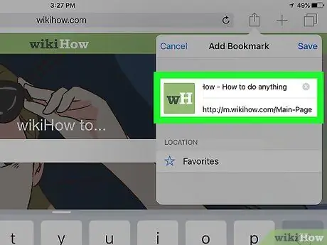 Adăugați un marcaj în Safari Pasul 5