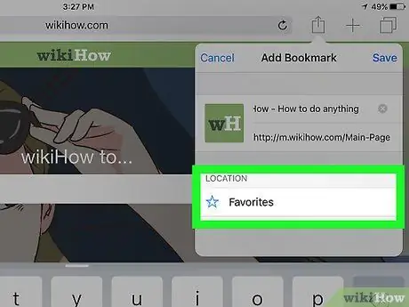Lägg till ett bokmärke i Safari Steg 6