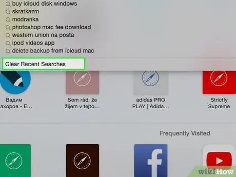 Изчистете историята на търсенията в Safari Стъпка 4