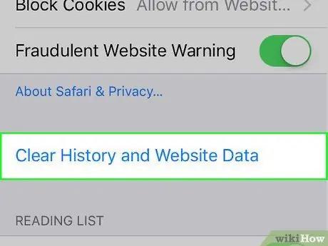 Изчистете историята на търсенията в Safari Стъпка 8