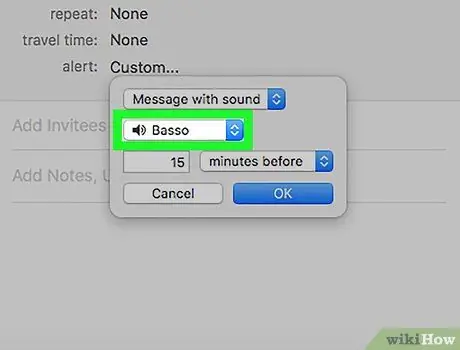 Configure una alarma en su Mac Paso 13