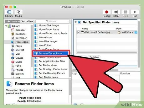 Renomear arquivos em lote no Mac OS X usando o Automator, etapa 5