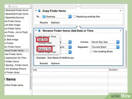 Batch Palitan ang Pangalan ng Mga File sa Mac OS X Gamit ang Automator Hakbang 7