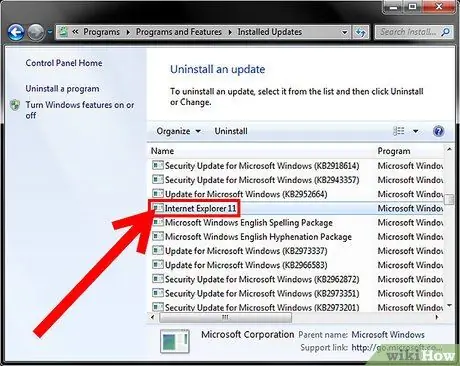 I-uninstall ang Internet Explorer 11 para sa Windows 7 Hakbang 4