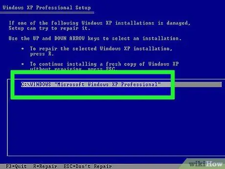 Windows XP жүйесін жүктелетін ықшам дискіден жөндеу 7 -қадам