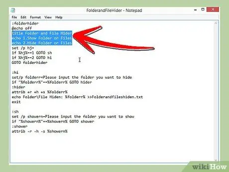 Sembunyikan Fail dan Folder Menggunakan Batch Files Langkah 7