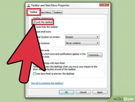 Užrakinkite „Windows 7“užduočių juostą 6 veiksmas