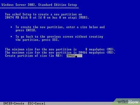 I-install ang Windows Server 2003 Hakbang 3