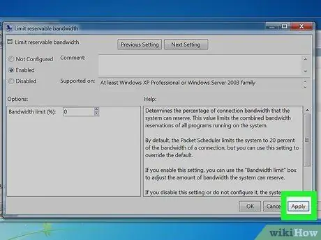 Meningkatkan Kelajuan Internet di Windows 7 Langkah 20