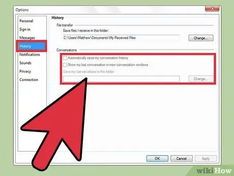 Տեղադրեք ձեր ակնթարթային հաղորդագրությունների պատմությունը MSN Messenger- ում Քայլ 4