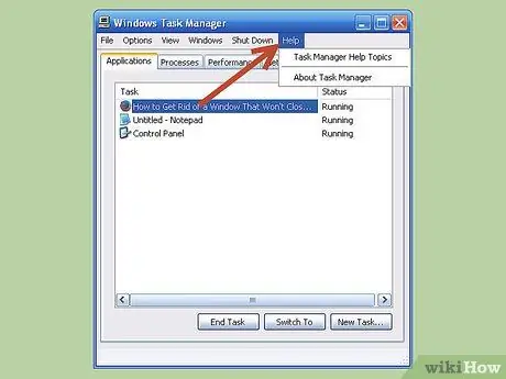 تخلص من النافذة التي لن تغلق في نظام التشغيل Windows XP ، الخطوة 15