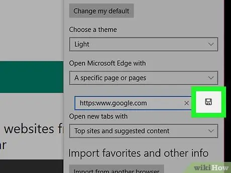 Kezdőlap módosítása a Microsoft Edge alkalmazásban 13. lépés