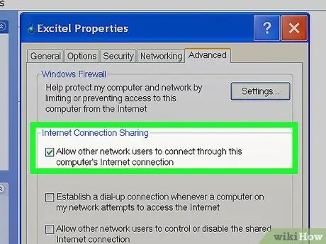 Configureu l'ús compartit de connexions a Internet per al Windows XP Pas 5