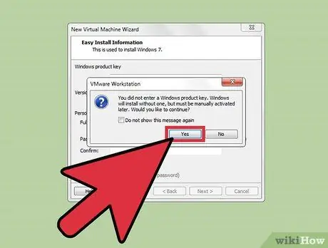 დააინსტალირეთ Windows 7 VMware სამუშაო სადგურზე ნაბიჯი 5