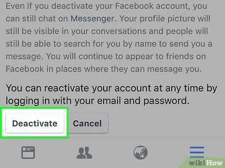 Désactiver un compte Facebook Étape 12