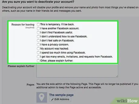 Деактивировать учетную запись Facebook Шаг 21