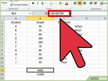 พิมพ์สูตรใน Microsoft Excel ขั้นตอนที่7