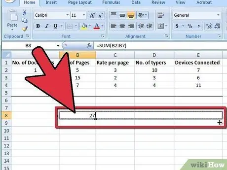 Utilitzeu la funció Suma al Microsoft Excel Pas 10