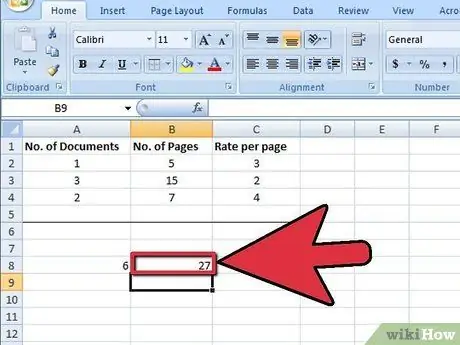 Microsoft Excel 8 -sonli yig'indidan foydalaning