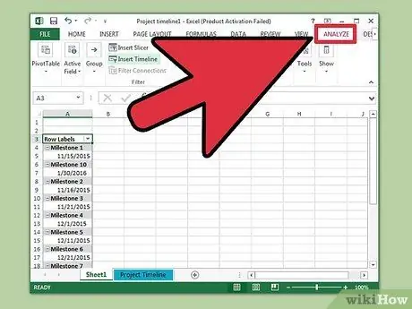 Creeu una cronologia a Excel Pas 8