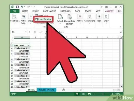 Excel -də bir zaman çizelgesi yaradın Adım 9