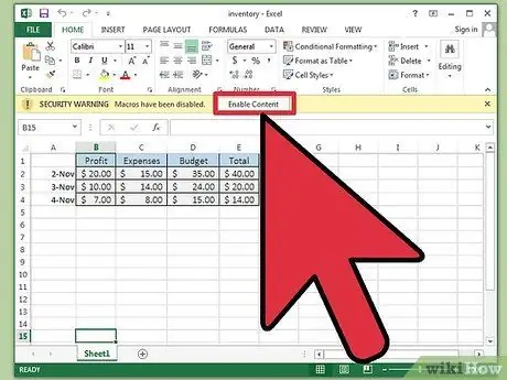 استخدم وحدات الماكرو في Excel الخطوة 3