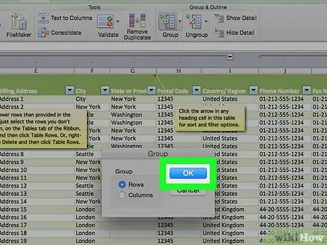 Agrupe y describa los datos de Excel Paso 12