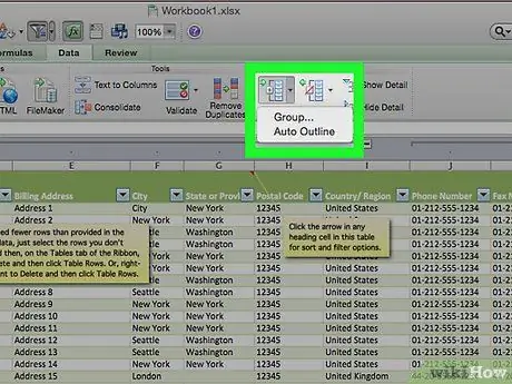 Excel -tietojen ryhmittely ja ääriviivat Vaihe 10