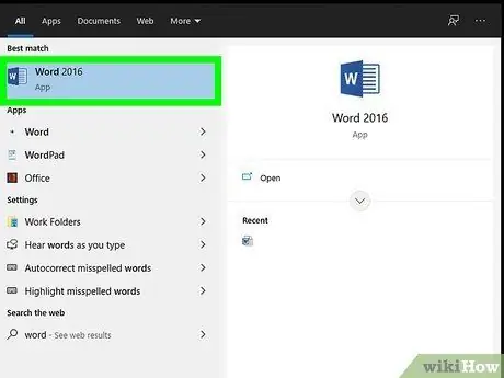 Voeg 'n tabel in 'n Microsoft Word -dokument in Stap 1