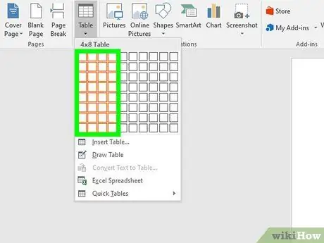 Masukkan Tabel dalam Dokumen Microsoft Word Langkah 3