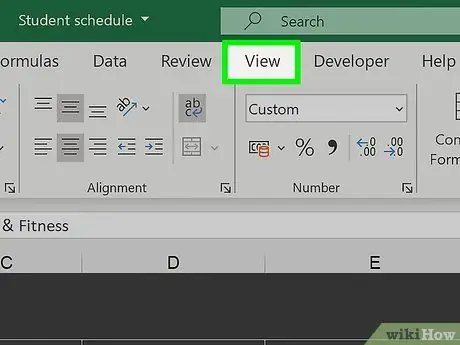 Add Header Row in Excel Step 1