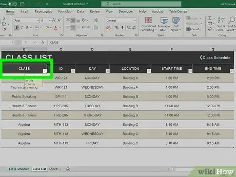 Add Header Row in Excel Step 2