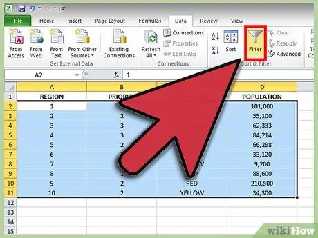 استفاده از AutoFilter در MS Excel مرحله 3