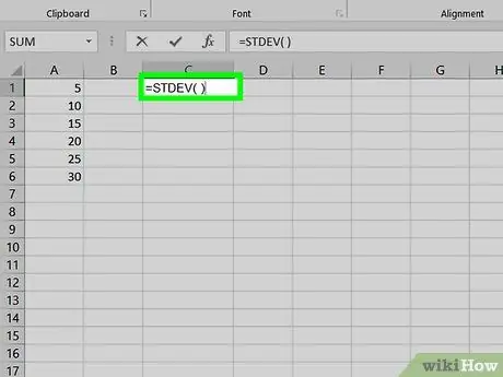 Excel 2007 Addım 12 ilə Orta və Standart Sapmanı hesablayın