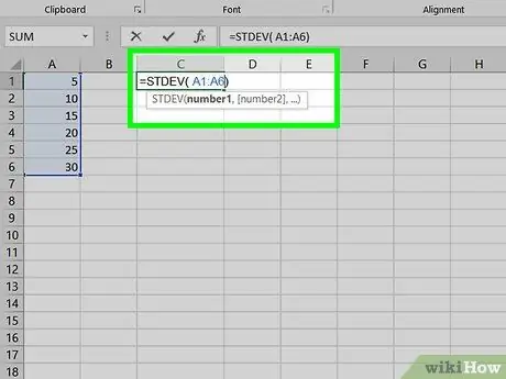 Vypočítajte priemer a štandardnú odchýlku v programe Excel 2007, krok 14