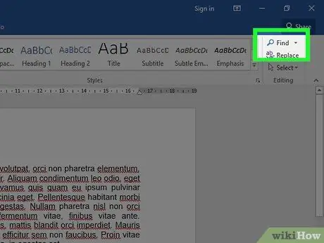 'Χρησιμοποιήστε τις δυνατότητες "Εύρεση" και "Εύρεση και αντικατάσταση" στα έγγραφα του Microsoft Word Βήμα 4