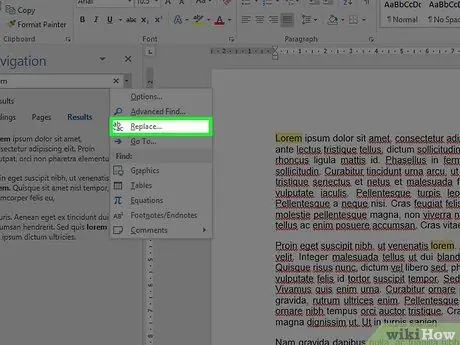 'Uporabite funkcije »Poišči« in »Poišči in zamenjaj« v dokumentih Microsoft Word 8. korak