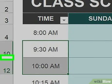 Excel Adım 12'de Satırları Göster