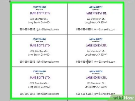 Make Business Cards in Microsoft Word Step 23