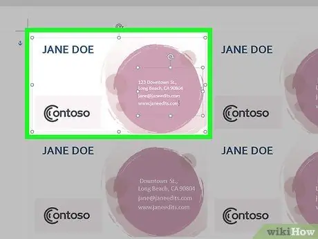 Izveidojiet vizītkartes programmā Microsoft Word 4. darbība