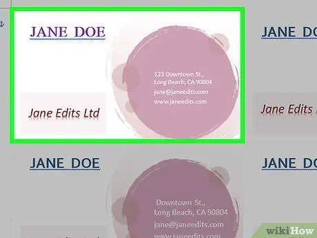 Make Business Cards in Microsoft Word Step 7