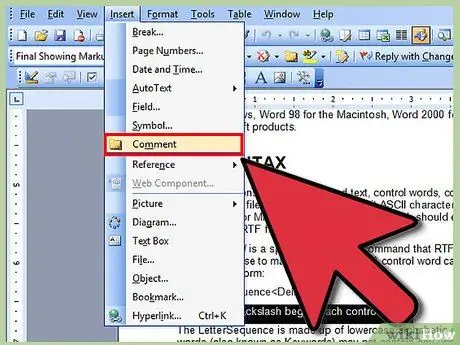 Microsoft Word'ге Комментарий кошуу 3 -кадам