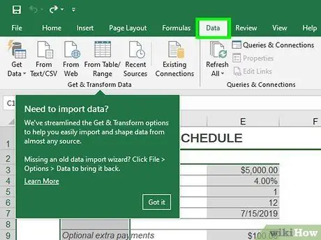 Consolider dans Excel Étape 5