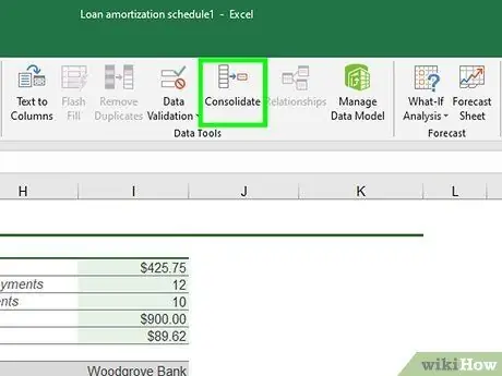 Consolider dans Excel Étape 6