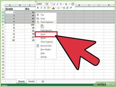 Excel Adım 11'de Satır Ekleme