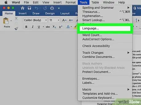 Changer la langue dans Word Étape 18