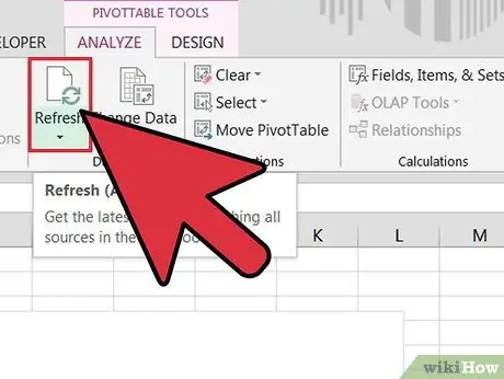 Excel -kimutatástábla -forrás módosítása 7. lépés