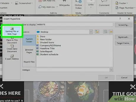 Insérer un lien hypertexte dans Microsoft Word Étape 3